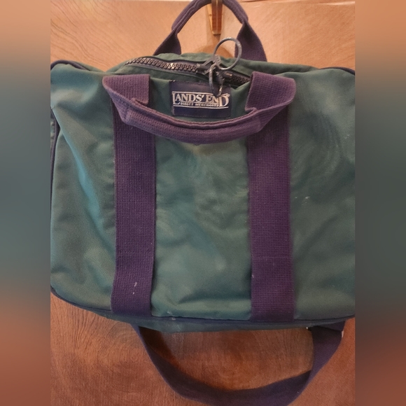 Vintage Lands End Unisex Lighthouse Softside Briefcase w/ detachable strap - Picture 1 of 9